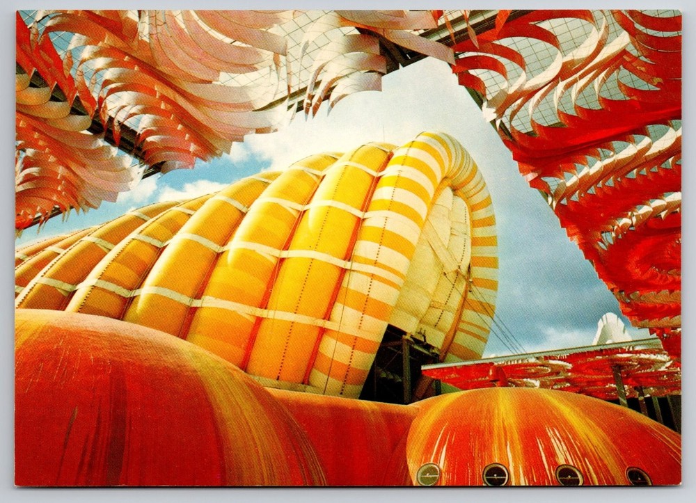 Vintage EXPO '70 Japan Fuji Group Pavilion Postcard Bright Pneumatic Structure