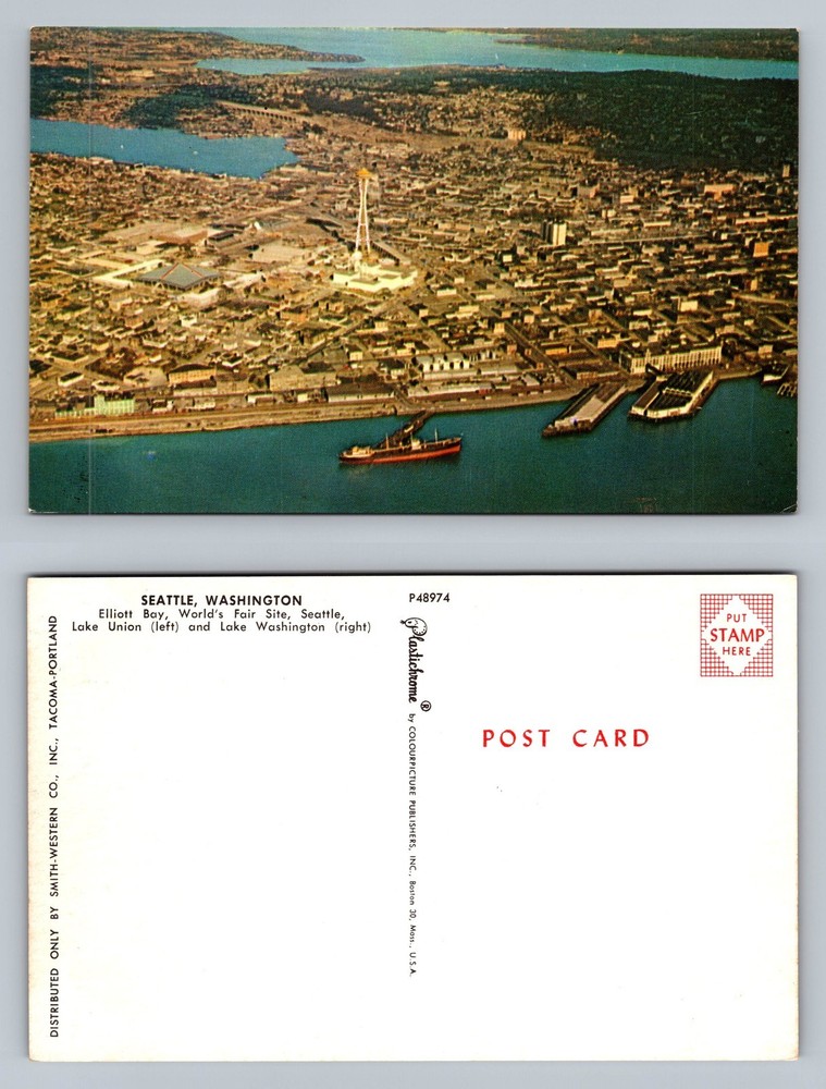 Seattle, WA-Washington, World's Fair Aerial Scene View Old Vintage Postcard