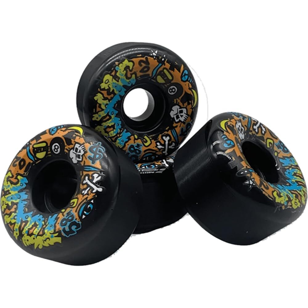 toxic Team 58mm 102A Black Solid Skateboard Wheels (Set of 4)