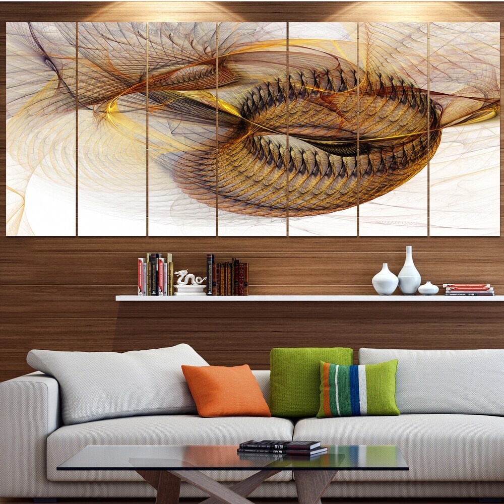 Designart Abstract Brown Spiral Texture Oversized Wall Art Canvas Print