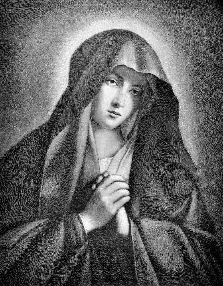 Holy Virgin Mary Religious Decorative Poster. Home Graphic Art Design 3974