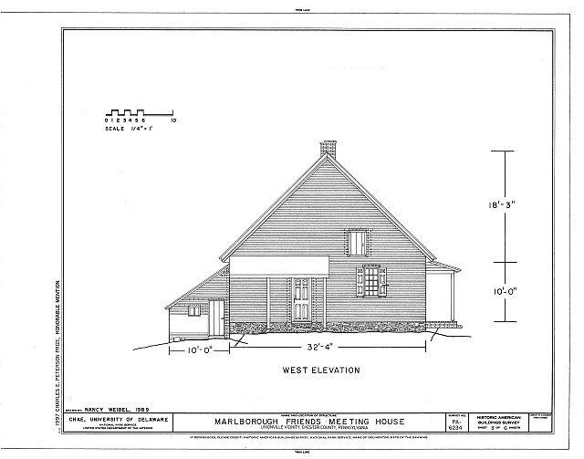 HABS PA,15-UNIV.V,1- (sheet 3 of 6) - Marlborough Friends Meeting House,
