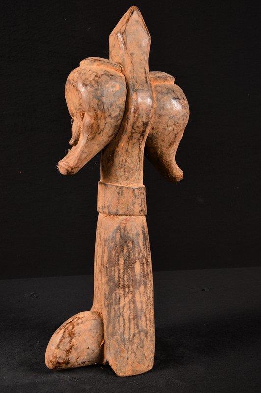 22495 An Authentic African Fang Double-Head Statue Gabon