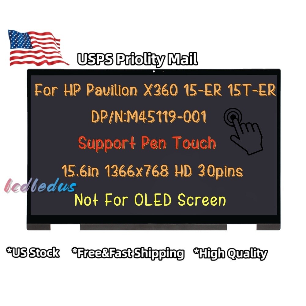N156BGA-E53 For HP Pavilion X360 15-ER0225OD M45119-001 LCD Touch Screen ＋Bezel