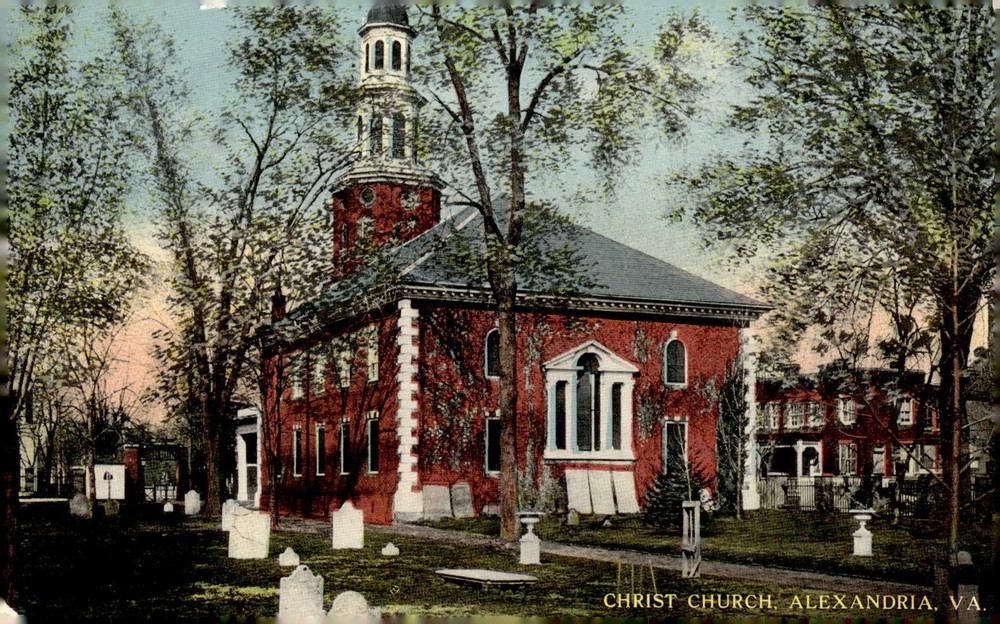 C1910 Christ Church Alexandria Virginia Colonial Style Litho Postcard Washington