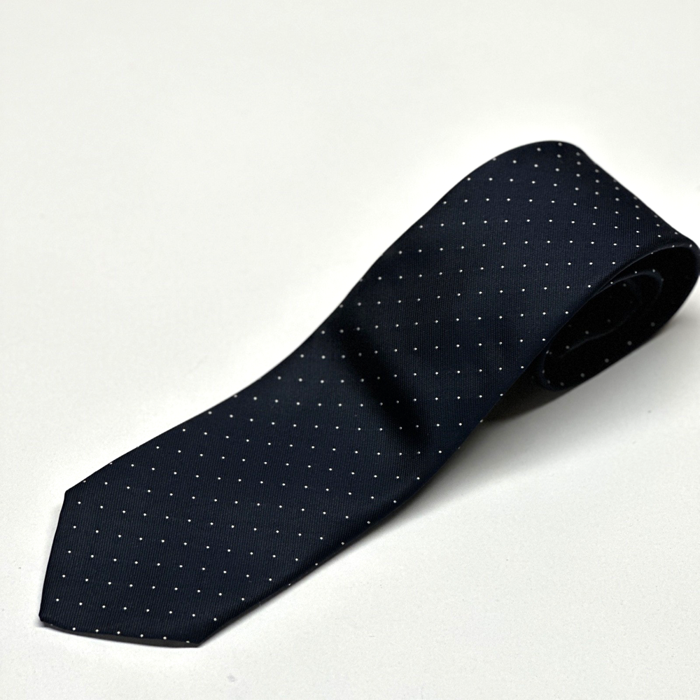 Brooks Brothers Makers Tie All Silk Navy Blue Polka Dot Vintage 3