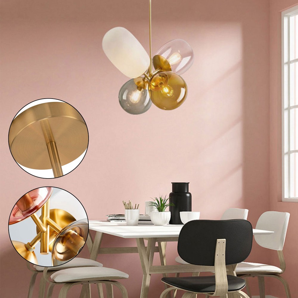 Stylish Colored Glass Ball LED Pendant Chandelier E27 Ceiling Light US