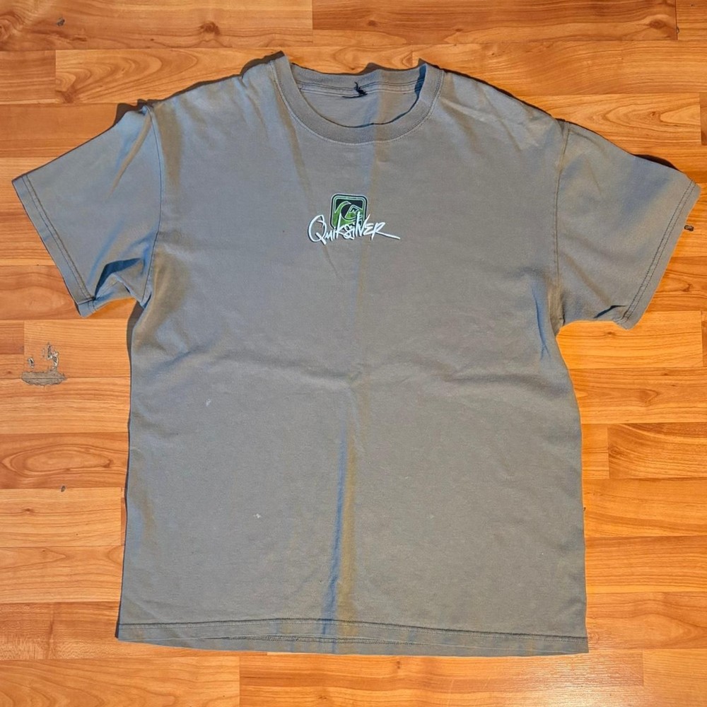 Quiksilver Green Nature Vintage Surf T Shirt Wave Beach Skater Graphic Size L