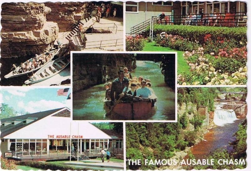 Ausable Chasm New York Postcard Famous Ausable Chasm Adirondacks