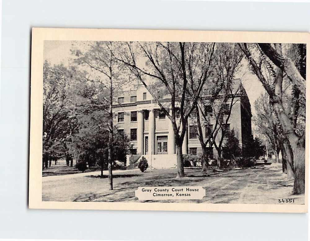 Postcard Gray County Court House, Cimarron, Kansas