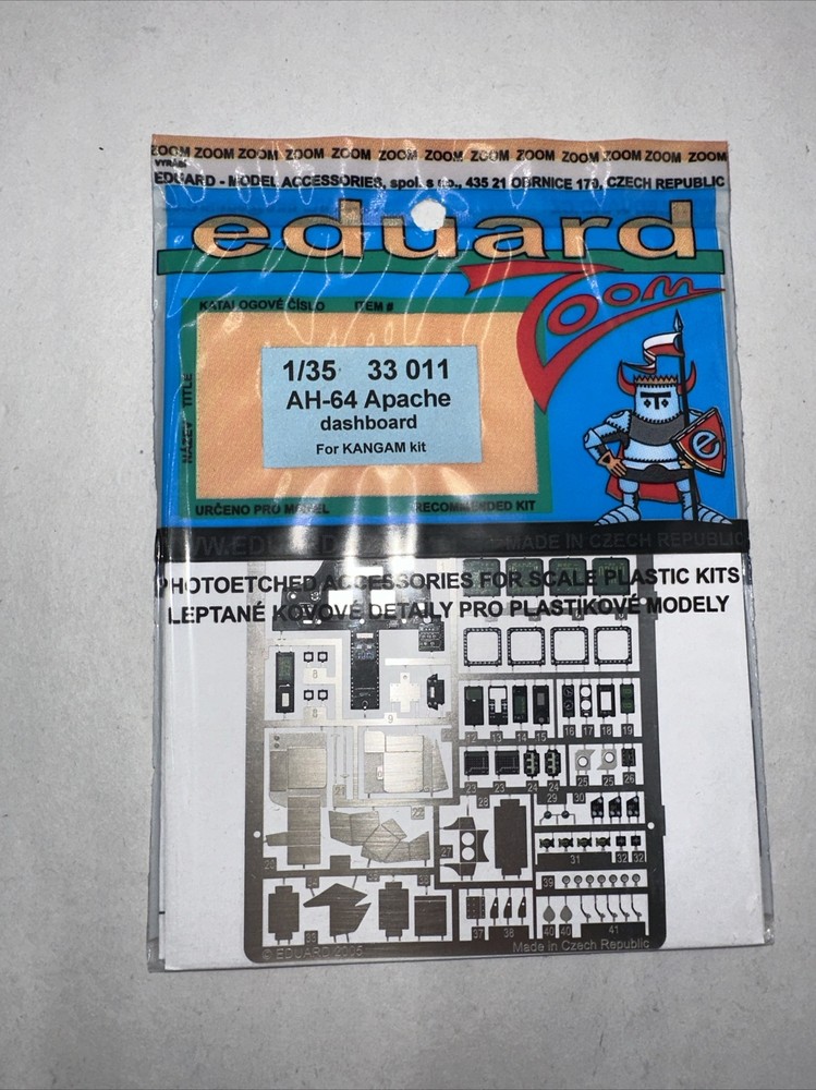 Eduard 1/35 Photoetched Decal 33 011 AH-64 APACHE DASHBOARD FOR KANGAM KIT