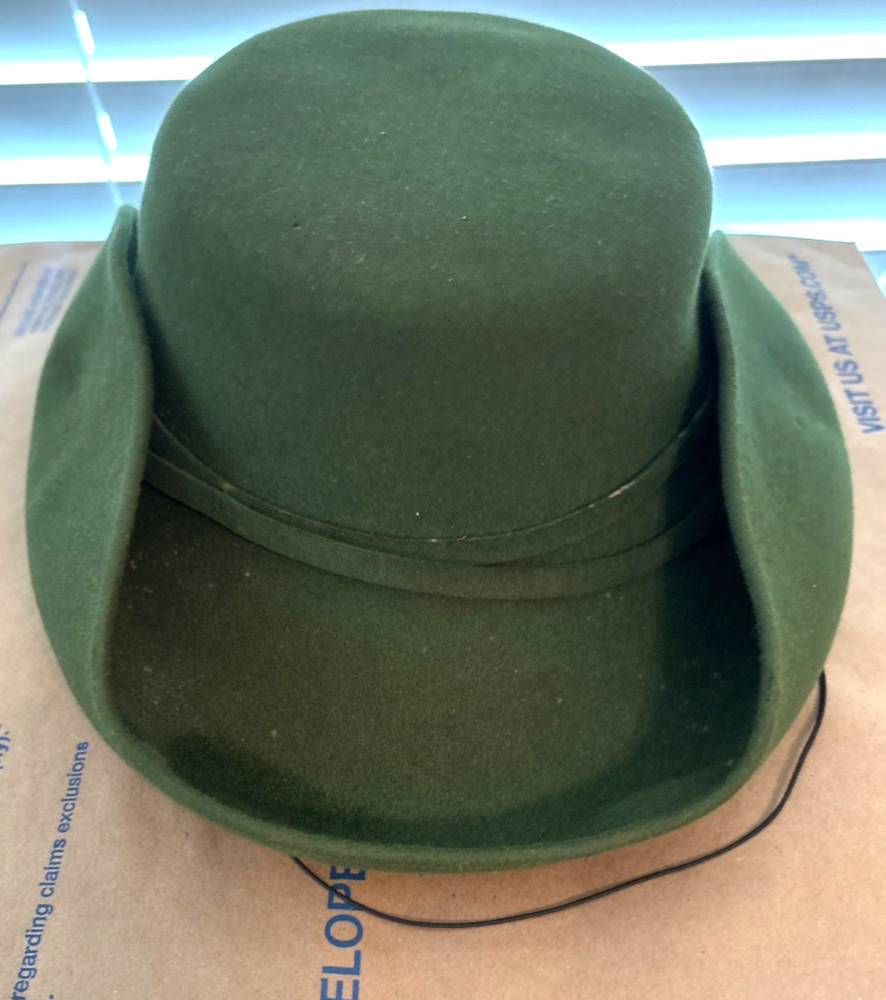 1940’s Vintage Stetson Fifth Avenue Olive Green Wool Felt Slouch Hat
