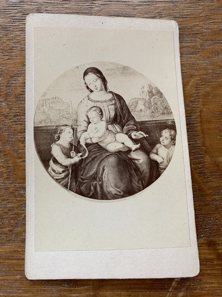 Antique (CDV) Carte De Visite Madonna And Child By Raphael