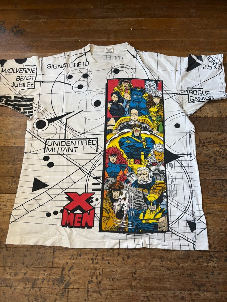 Vintage X-men Comic Images fruit of the loom Shirt Size XL AOP all over print !!
