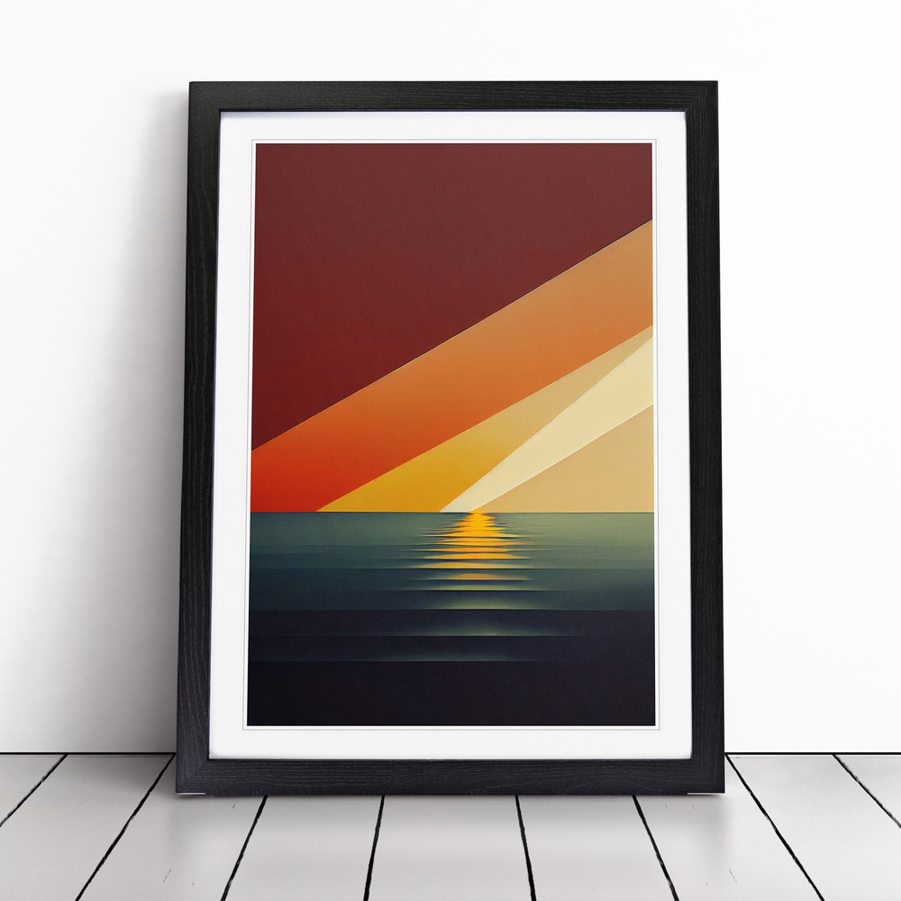 Mesmerising Sunset Abstract Wall Art Print Framed Canvas Picture Poster Decor