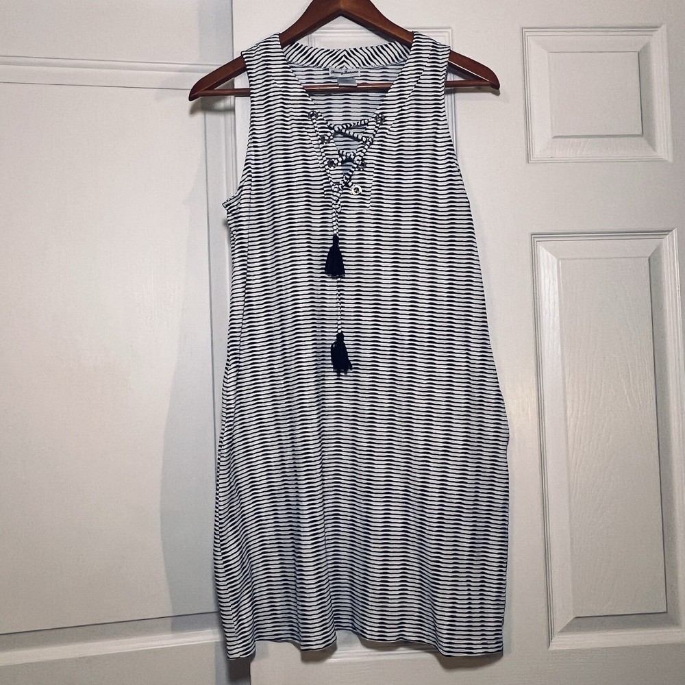 Tommy Bahama Dress Beach Coastal Tassels Sleeveless Comfy Pockets S/P