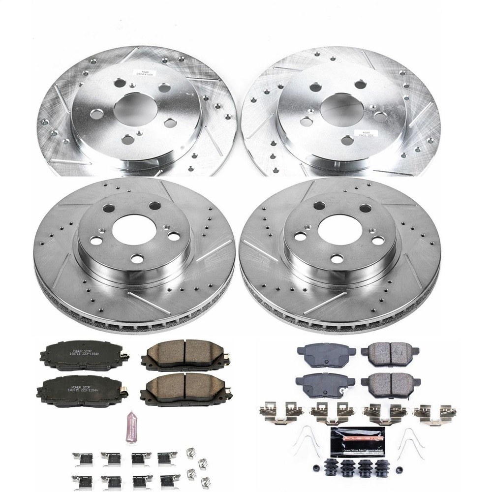 Power Stop K5871 Z23 Evolution Sport Performance 1-Click Brake Kit Front And Rea