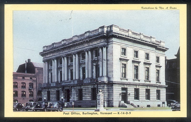 Vintage BURLINGTON VERMONT POST OFFICE Postcard VT