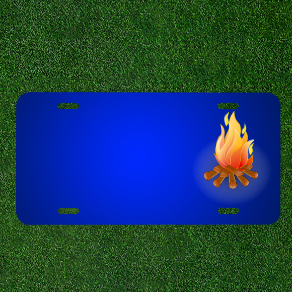 Custom Personalized Flame-Themed License Plate with Names for Fire Enthusiasts