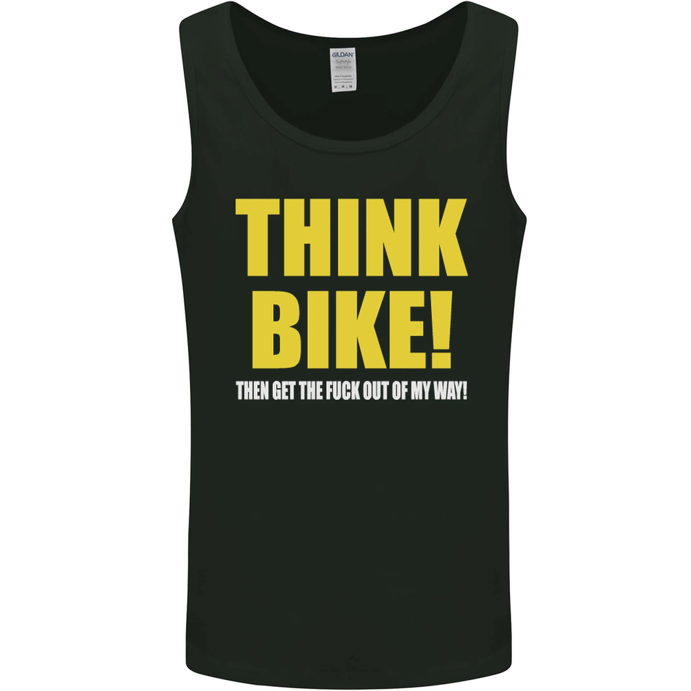 Think Bike! Cycling Biker Motorbike Bicycle Mens Vest Tank Top