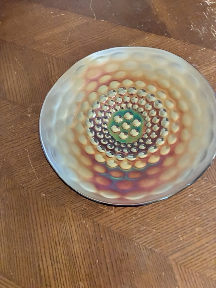 Vintage Carnival Westmoreland Amethyst Pearly Dots Plate “Smooth Exterior”