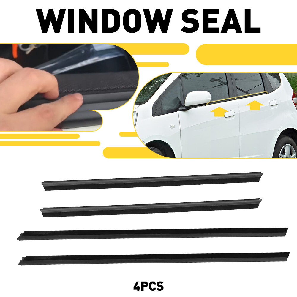 4pcs Weatherstrip Window Moulding Trim Seal Belt For Honda Fit Jazz 2008-2013