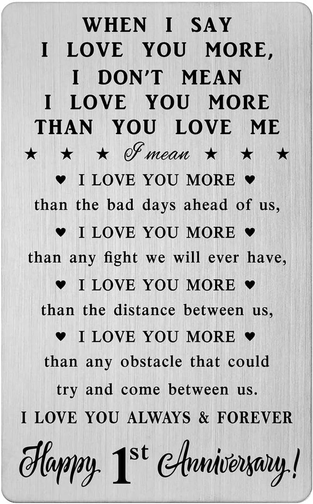 1 Year Wedding Anniversary Card Gifts for Him - Happy 1St Anniversary Card Gifts