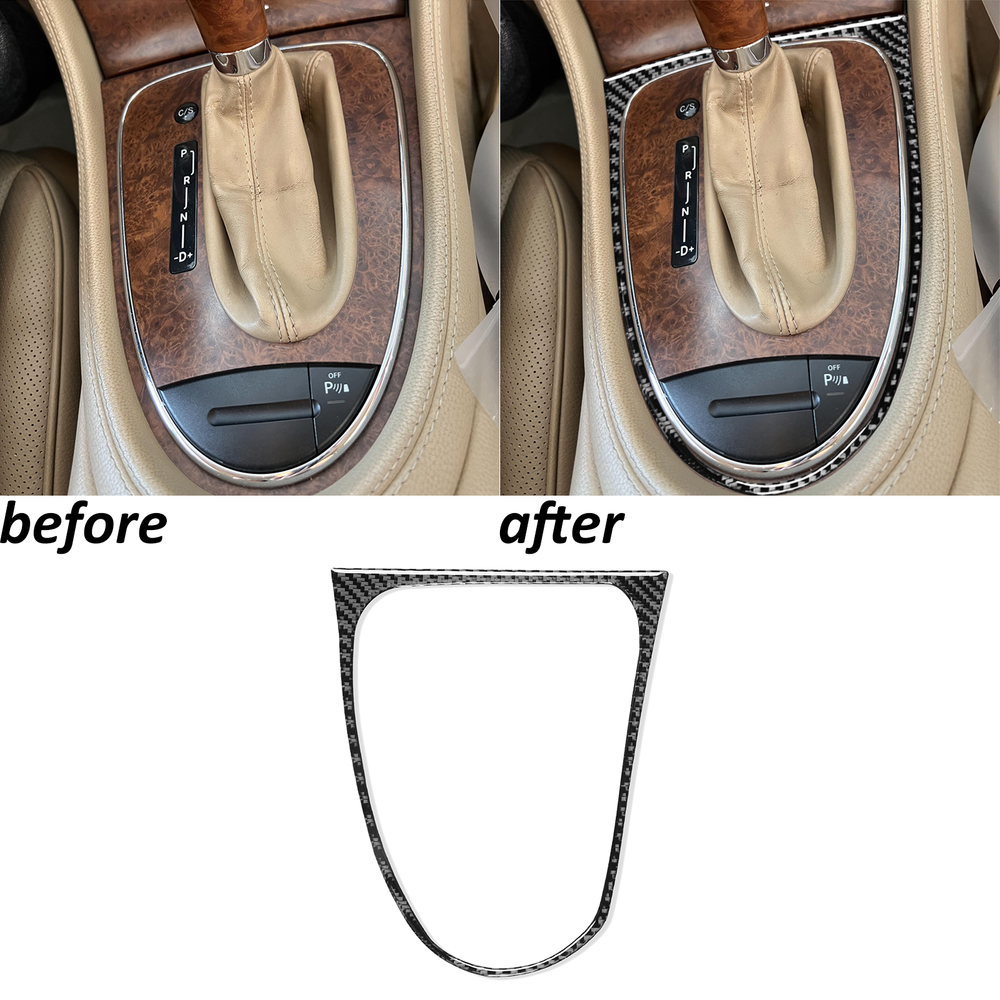 Real Carbon Fiber Gear Shift Panel Frame Trim for 2004-09 Mercedes Benz GLS C219