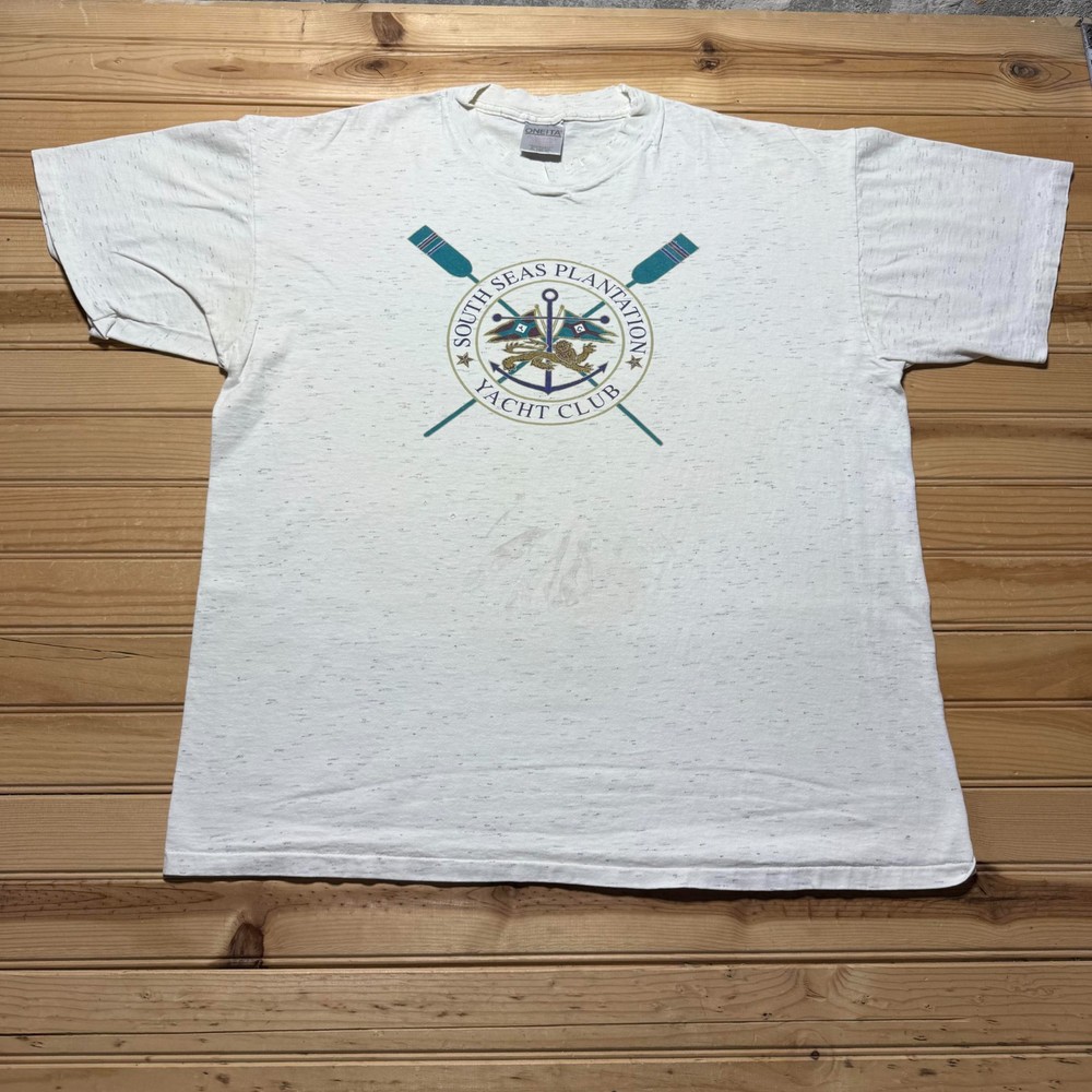 Vintage 90s South Seas Plantation Yacht Club Graphic Souvenir T-Shirt USA - XL