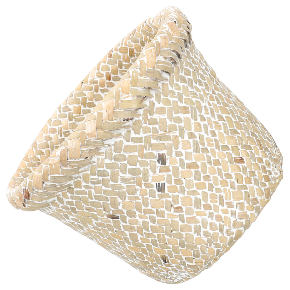 Decorative Wastebasket Wicker Bathroom Trash Can Home Woven Office Baby