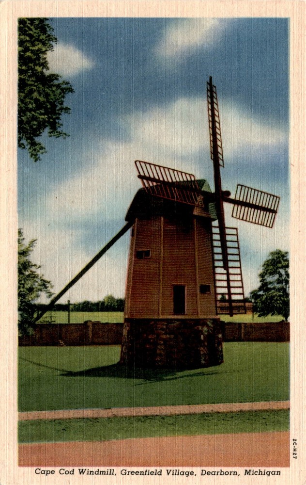 Cape Cod Windmill, Greenfield Village, Dearborn, Michigan, Henry Ford Postcard