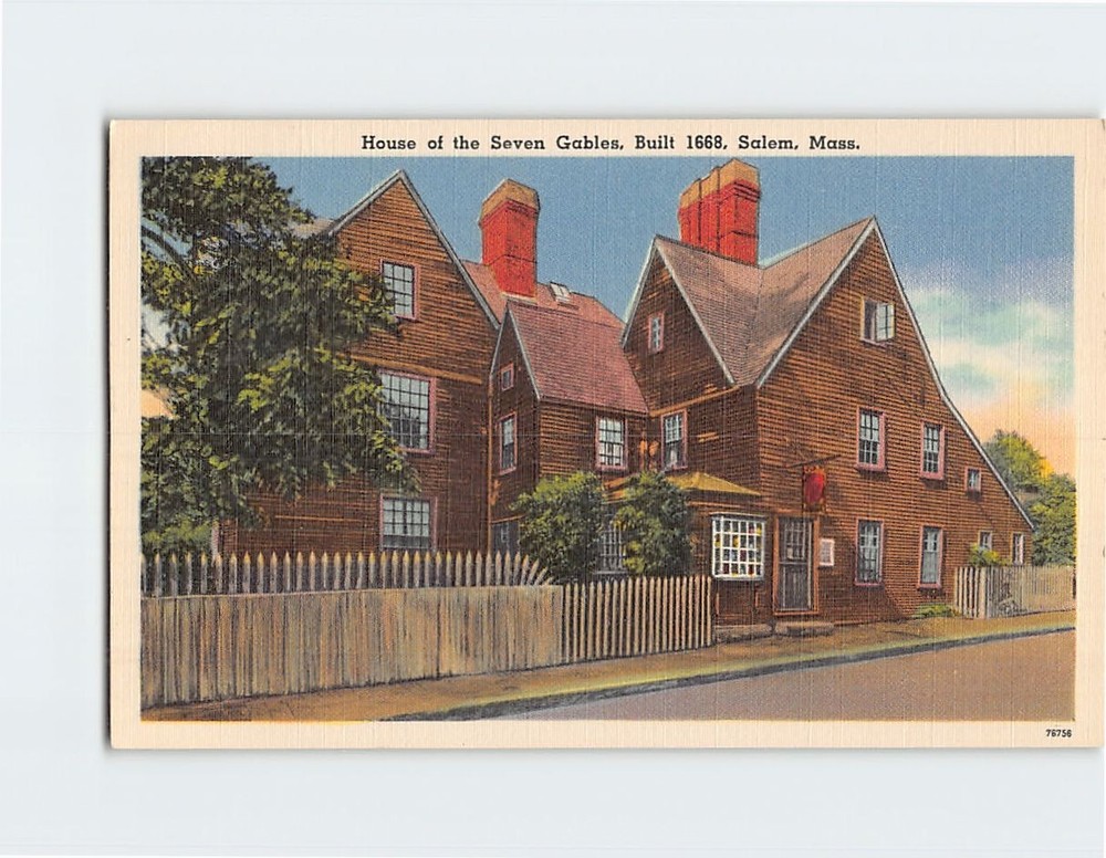 Postcard House of the Seven Gables Salem Massachusetts USA
