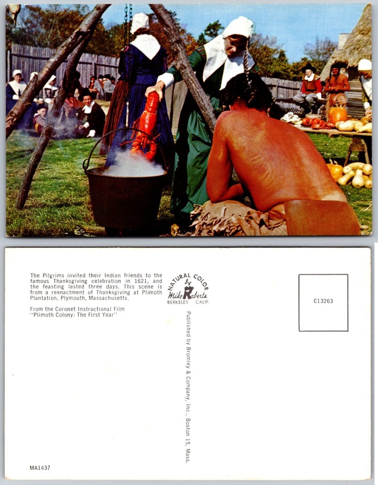 Plimoth Plantation Reenactment Plymouth MA Postcard