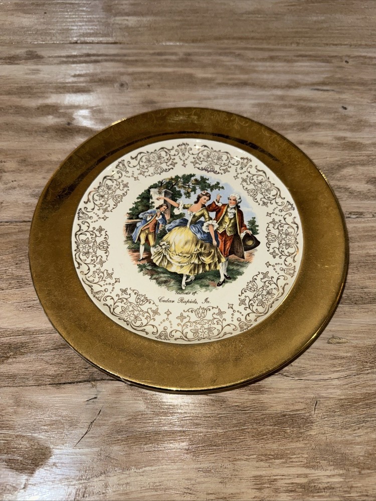 Vintage Sabin Crest-O-Gold Courting Couple 22K Gold Plate 9