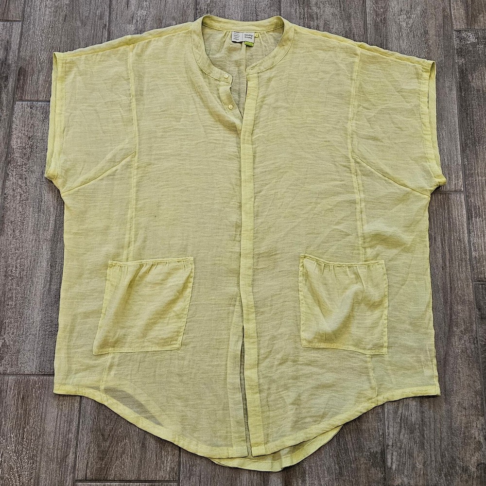 Anthropologie Saturday Sunday Top Womens Size S Kendra Oversized Tunic Yellow
