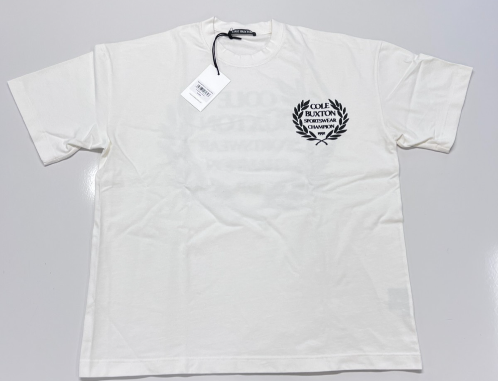 Cole Buxton Champion T-Shirt Vintage White Wreath Logo BNWT XL