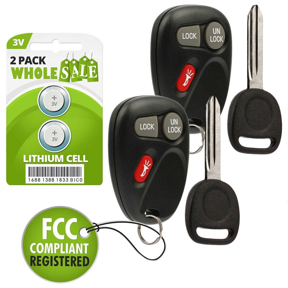 2 Replacement For 2001 2002 GMC Yukon XL Key + Fob Remote