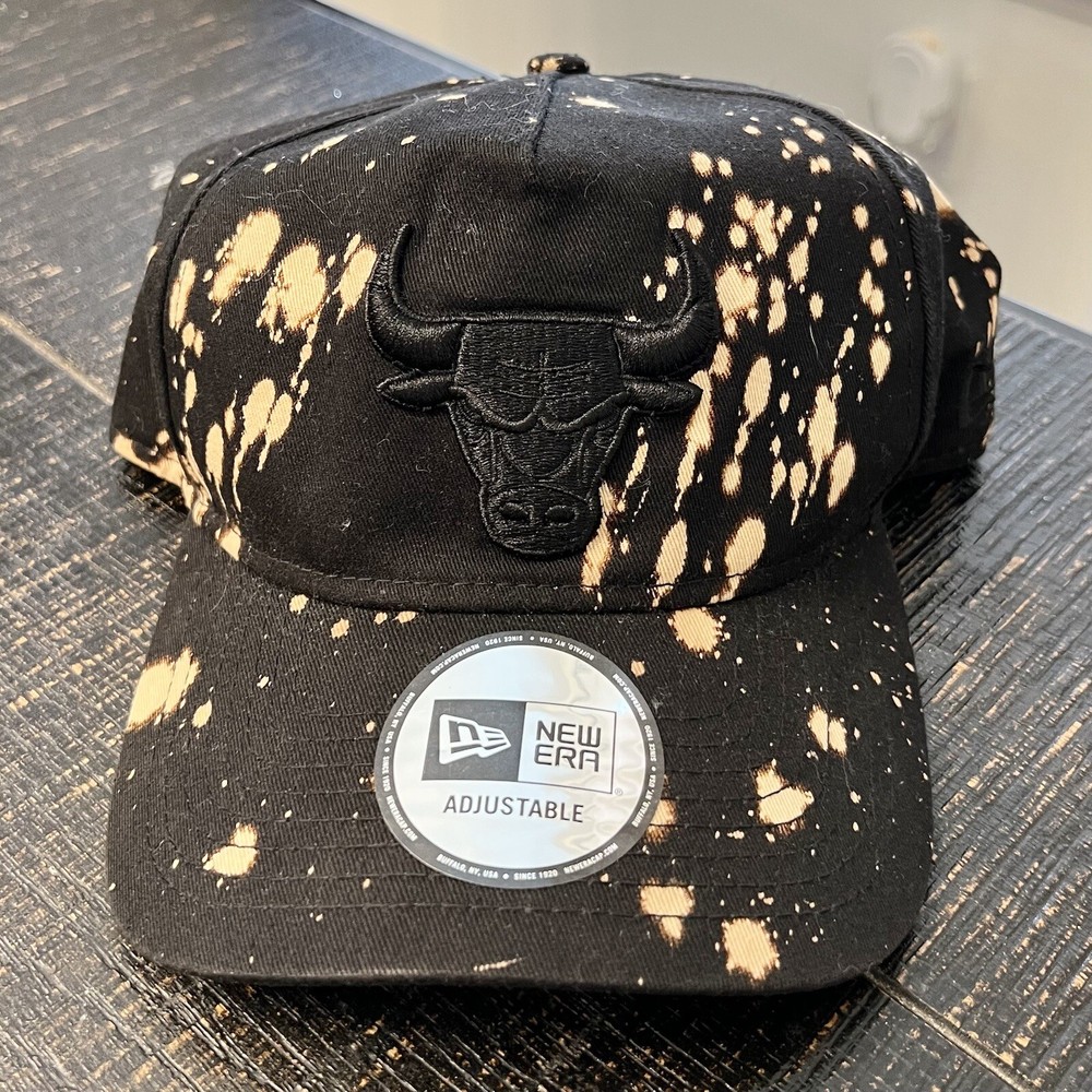 Acid Wash Bleached Black Chicago Bulls New Era 9Forty Adjustable Hat-image