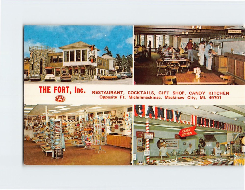 Postcard The Fort Inc. Mackinaw City Michigan USA