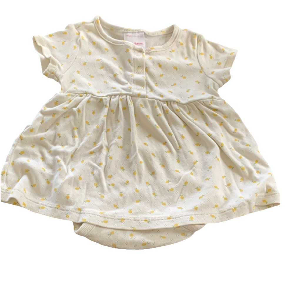 Hanna Andersson Organic Cotton Fruit Print White Yellow 6-12 Months,  Adorable