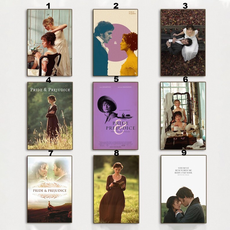 Vintage Pride and Prejudice Movie Poster - Classic Film Art No Frame