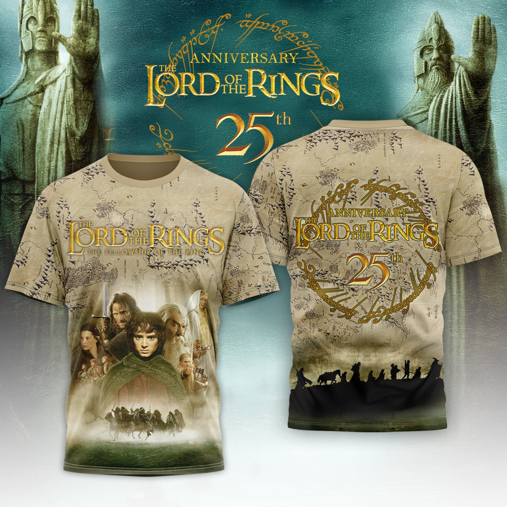 The Lord Of The Rings 25th Anniversary All Over Print Shirt - Size S to 5XL