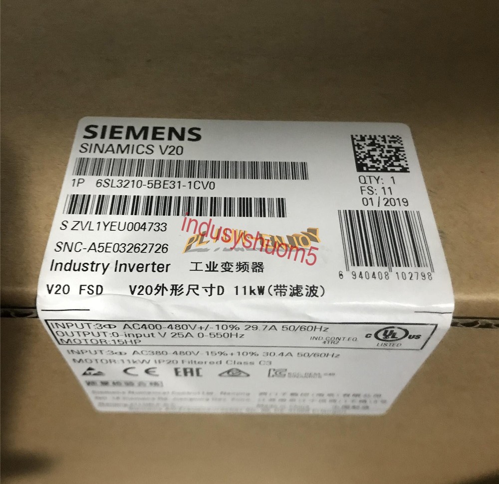 1PCS NEW Siemens V20 inverter 6SL3210-5BE31-1CV0 6SL3 210-5BE31-1CV0