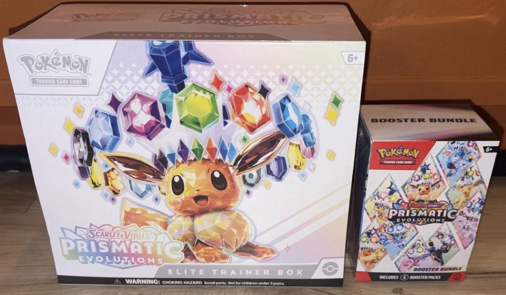 Pokémon TCG Prismatic Evolutions ETB Plus Booster Bundle New Sealed Ships Fast