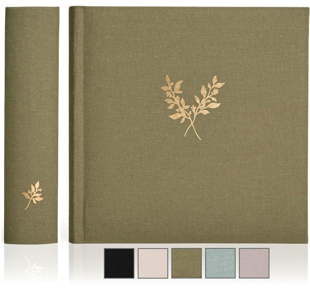 Elegant Linen Photo Album - 200 Acid-Free Pockets for 4x6 Pics - Perfect for ...-image