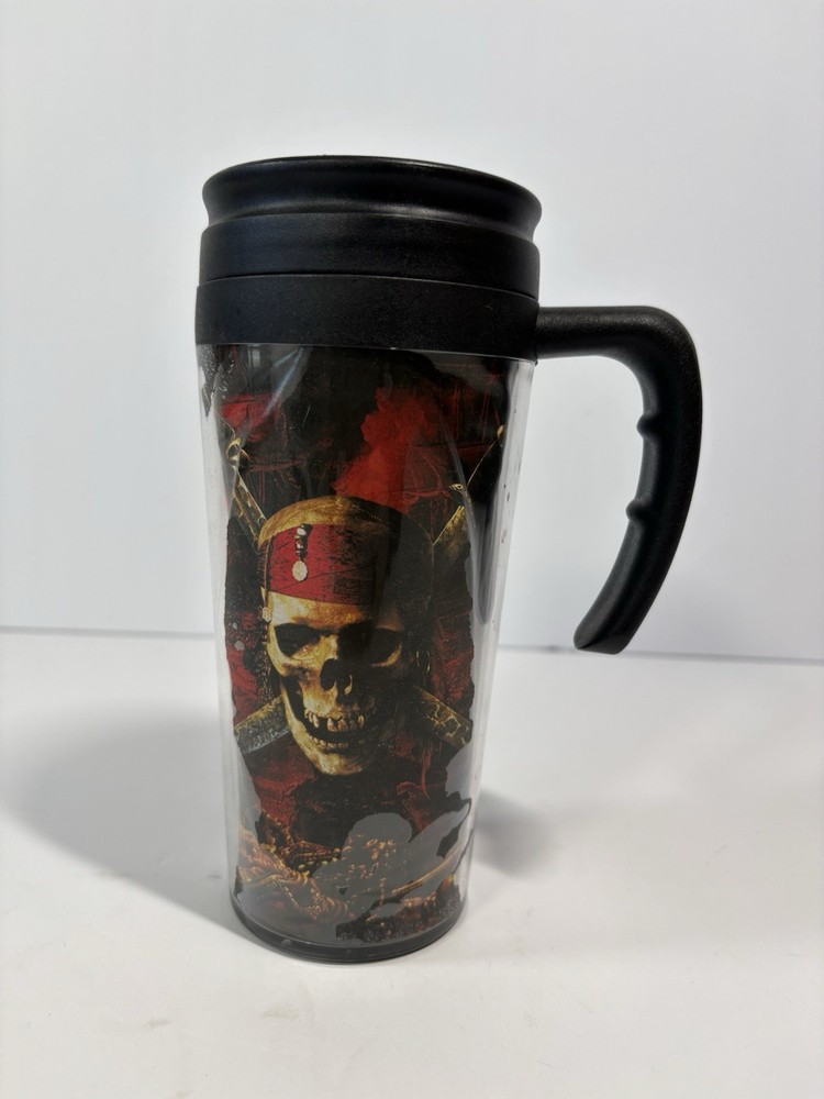 Disney Store Pirates of the Caribbean Skull Ride Travel Coffee Mug Vintage