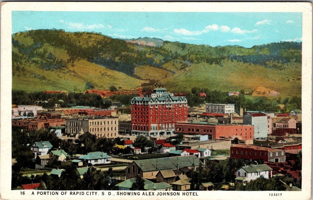Rapid City SD-South Dakota Alex Johnson Hotel Portion City Vintage Postcard