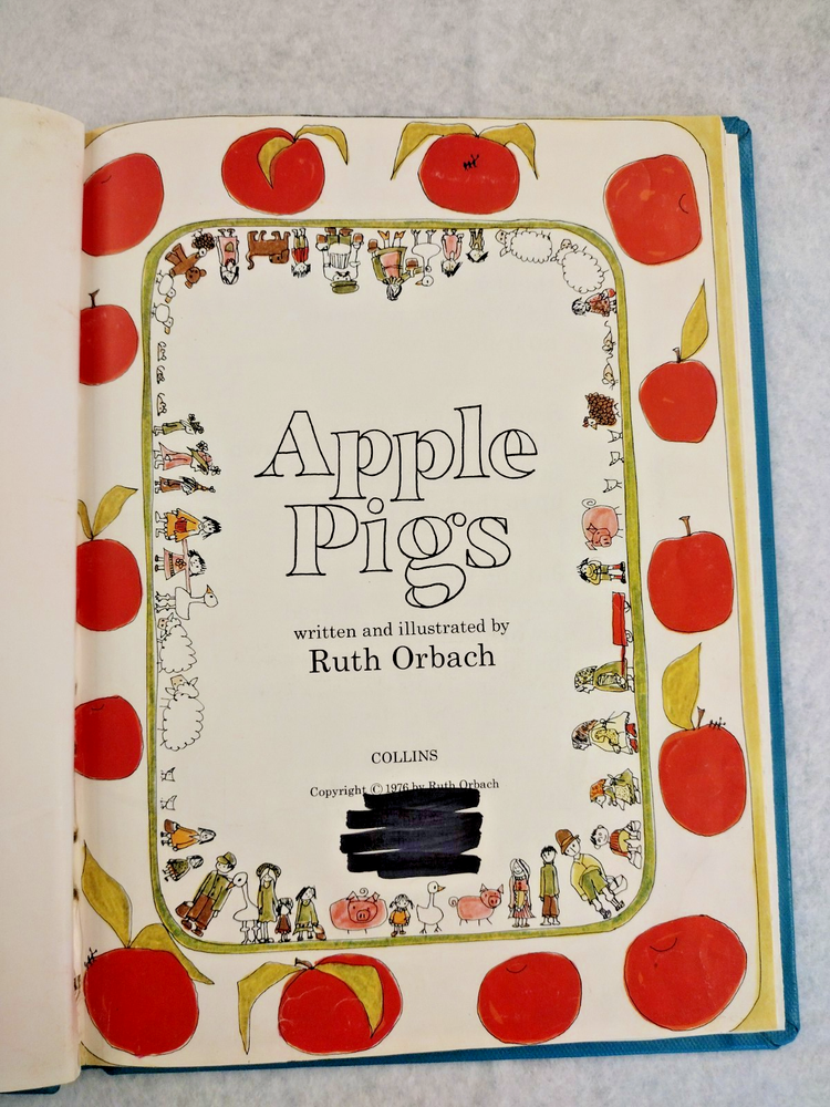 Apple Pigs by Ruth Orbach 1979 Vintage HC Good HTF Ex School No Dust Jacket