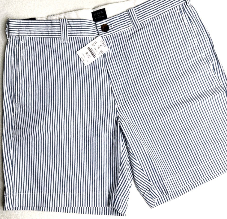 J.CREW Men’s Cotton Striped Shorts Size 31 Chino 7