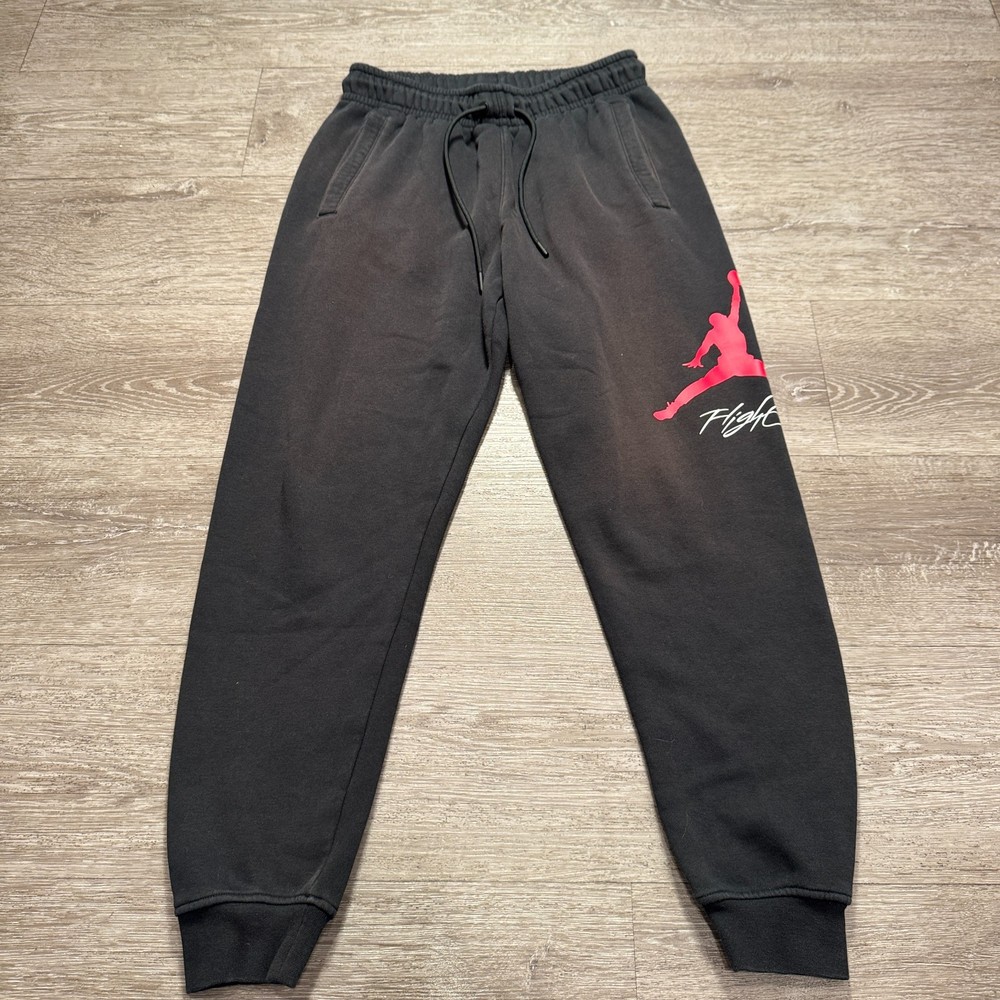 Jordan Pants Mens Small Black Flight Air Jumpman Jogger Sweatpants 28x28 Fleece